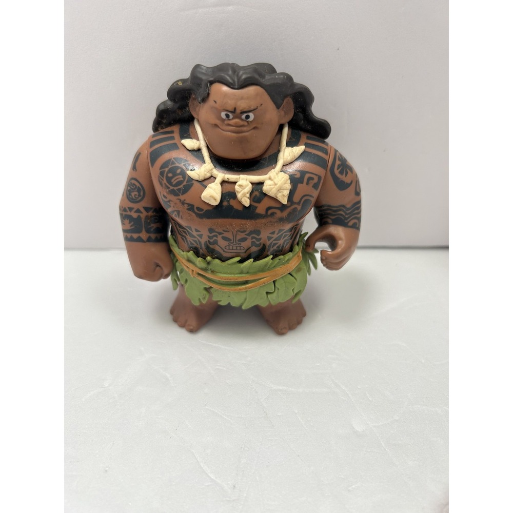 Disney Moana Maui Brown Action Figure Green Skirt Small Plastic Toy Collectible